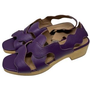 Beklina Wiggle Purple Heeled Clogs Women's Size 9 Preowned